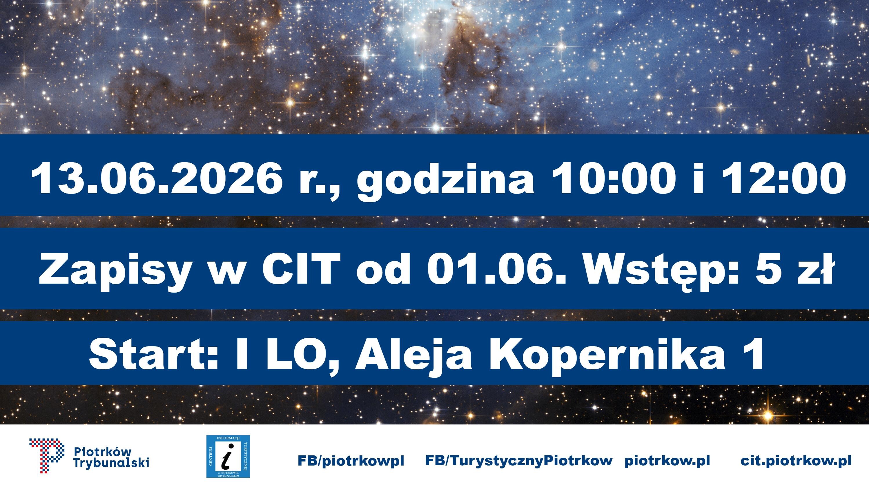 Plakat zapraszający na seans astronomiczny.