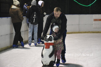 lodowisko tata i dziecko