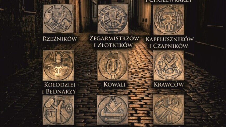 Plakat zapraszający na spacer z przewodnikiem.